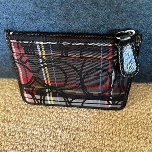 Plaid Coach Signature Card Wallet NWOT